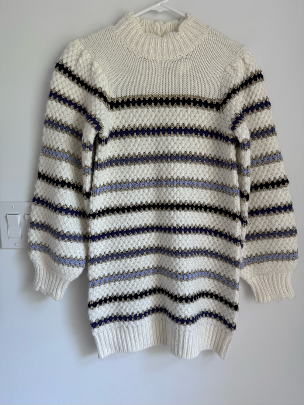 Janie & Jack Metallic Striped Sweater Dress Girls Size 12 NEW